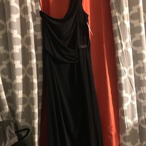 Black one shoulder cocktail dress